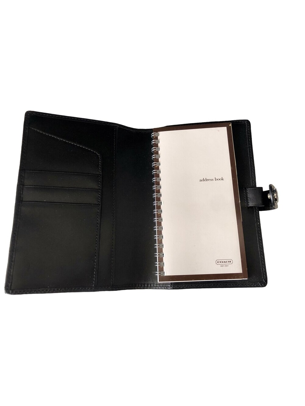 Rare Vintage Coach 1941 Black Leather Large Portfolio Organizer Planner Pouch